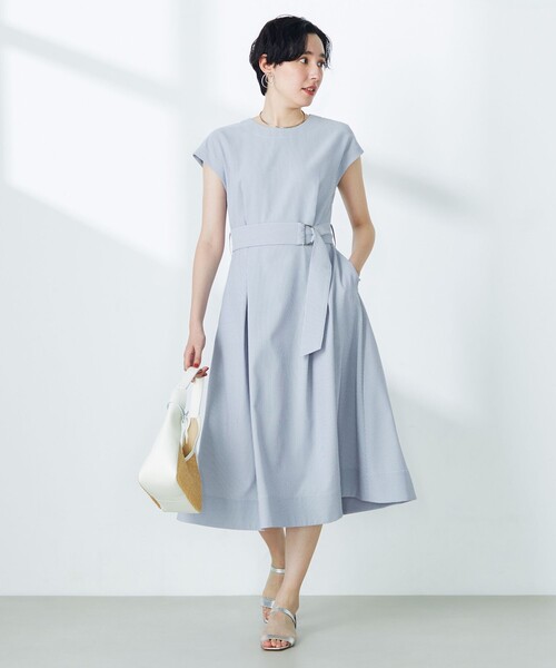 【NOLLEY'S】♡ストライプ ワンピース 七分袖 セール】《セットアップ対応》サッカーストライプワンピース