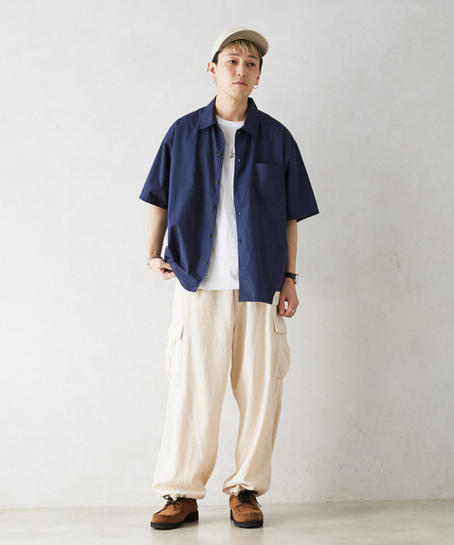 JOURNAL STANDARD relume（ジャーナルスタンダード　レリューム）の「HOUSE HOLD / ハウスホールド コットンリネンイージーカーゴパンツ（カーゴパンツ・メンズ・ブラック/アイボリー/サファリグリーン・LARGE/MEDIUM）」の22枚目の写真