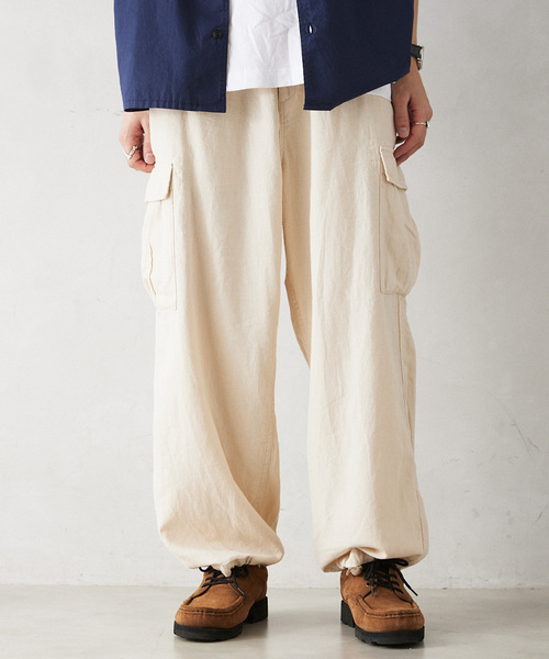 JOURNAL STANDARD relume（ジャーナルスタンダード　レリューム）の「HOUSE HOLD / ハウスホールド コットンリネンイージーカーゴパンツ（カーゴパンツ・メンズ・ブラック/アイボリー/サファリグリーン・LARGE/MEDIUM）」の20枚目の写真