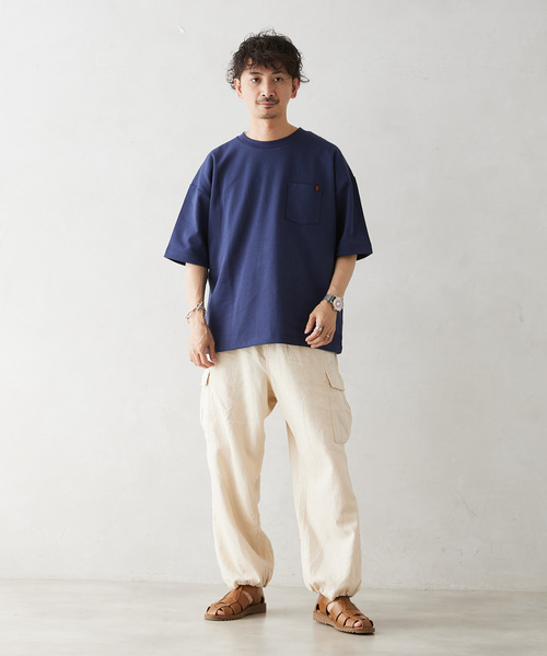 JOURNAL STANDARD relume（ジャーナルスタンダード　レリューム）の「HOUSE HOLD / ハウスホールド コットンリネンイージーカーゴパンツ（カーゴパンツ・メンズ・ブラック/アイボリー/サファリグリーン・LARGE/MEDIUM）」の14枚目の写真