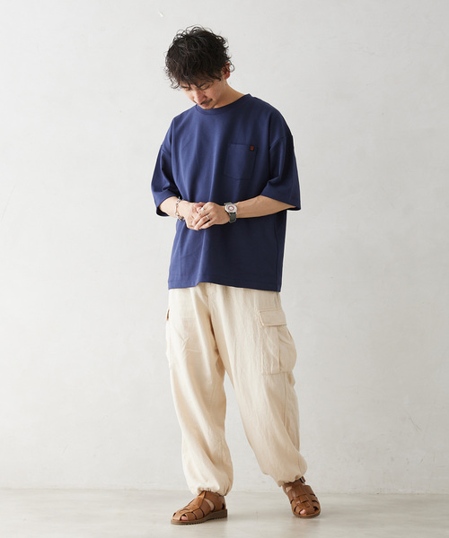 JOURNAL STANDARD relume（ジャーナルスタンダード　レリューム）の「HOUSE HOLD / ハウスホールド コットンリネンイージーカーゴパンツ（カーゴパンツ・メンズ・ブラック/アイボリー/サファリグリーン・LARGE/MEDIUM）」の11枚目の写真