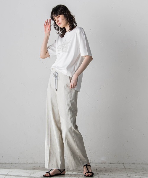 la.f…(ラエフ)の「刺しゅうコンパクトTシャツ≪洗濯機で洗える≫(Tシャツ/カットソー・レディース・ホワイト系その他/ホワイト・11号/9号)」の10枚目の写真