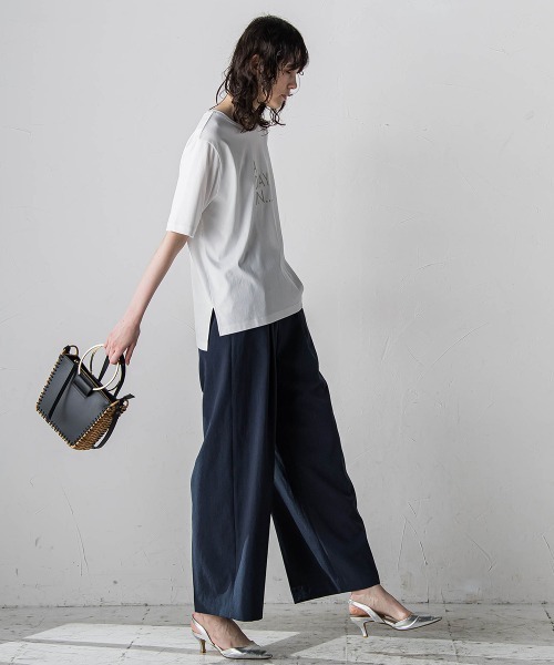 la.f…(ラエフ)の「刺しゅうコンパクトTシャツ≪洗濯機で洗える≫(Tシャツ/カットソー・レディース・ホワイト系その他/ホワイト・11号/9号)」の6枚目の写真