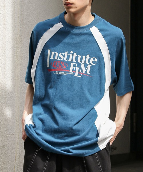 ALAND(エーランド)の「Filluminate/SIDE LINE T(Tシャツ/カットソー・メンズ・ブルー/ブラウン/ホワイト・MEDIUM/LARGE/SMALL)」の3枚目の写真