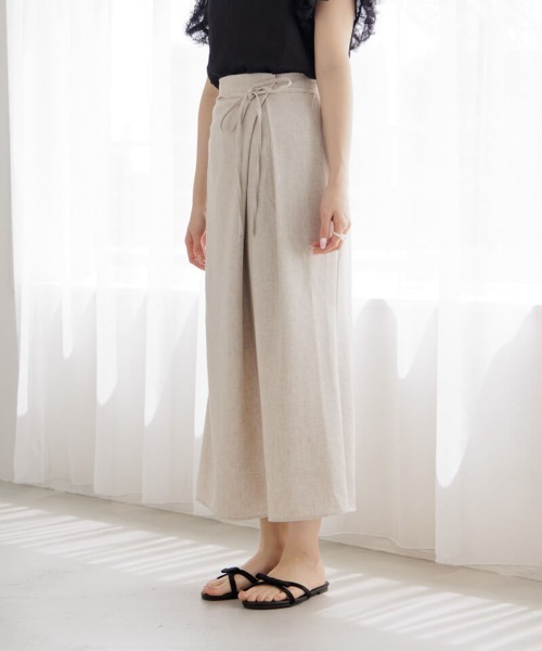 flower（フラワー）の「タックマーメイドスカート（スカート・レディース・ベージュ/グレー・FREE）」の3枚目の写真