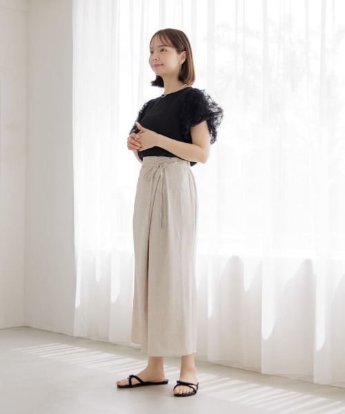 flower（フラワー）の「タックマーメイドスカート（スカート・レディース・ベージュ/グレー・FREE）」の7枚目の写真
