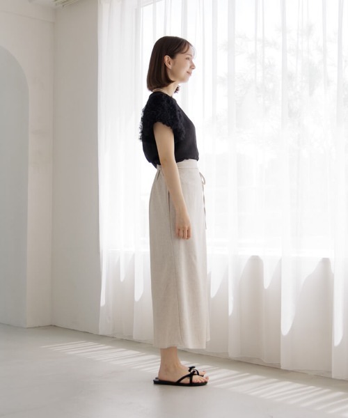 flower（フラワー）の「タックマーメイドスカート（スカート・レディース・ベージュ/グレー・FREE）」の9枚目の写真