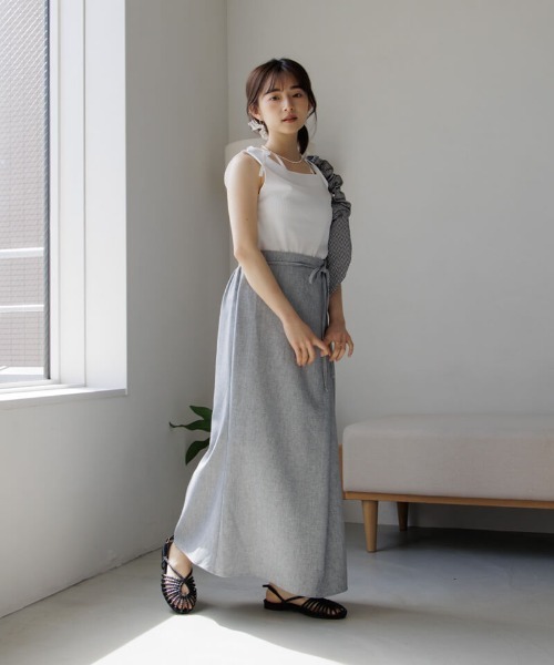 flower（フラワー）の「タックマーメイドスカート（スカート・レディース・ベージュ/グレー・FREE）」の12枚目の写真