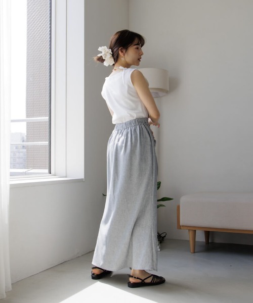 flower（フラワー）の「タックマーメイドスカート（スカート・レディース・ベージュ/グレー・FREE）」の13枚目の写真