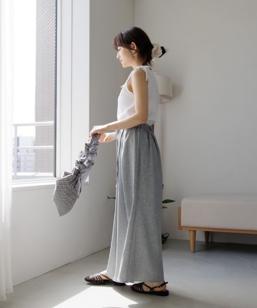flower（フラワー）の「タックマーメイドスカート（スカート・レディース・ベージュ/グレー・FREE）」の15枚目の写真