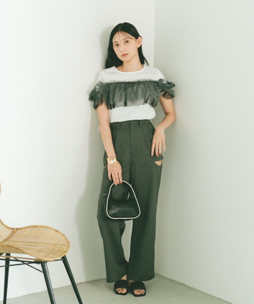 最終値下げ❗️styling/フリルチュール2WAYトップス VANNIE U（ヴァニーユー）の「フリルチュールドッキングトップス/2WAY
