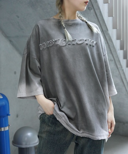 DANKE SCHON(ダンケシェーン)の「DankeSchon/ダンケシェーン/PIGMENT SPRAYING WRONGWAR S(Tシャツ/カットソー・レディース・ブラック/グレー・L/M)」の13枚目の写真