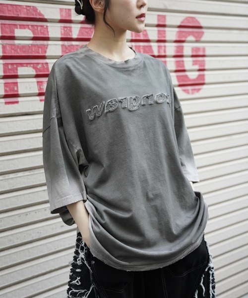 DANKE SCHON(ダンケシェーン)の「DankeSchon/ダンケシェーン/PIGMENT SPRAYING WRONGWAR S(Tシャツ/カットソー・レディース・ブラック/グレー・L/M)」の14枚目の写真