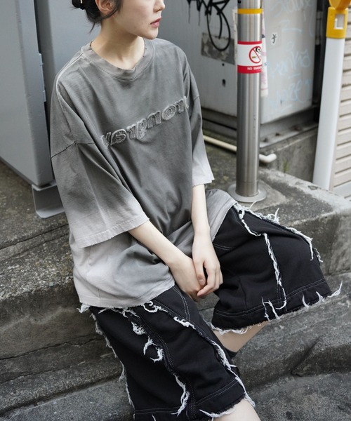 DANKE SCHON(ダンケシェーン)の「DankeSchon/ダンケシェーン/PIGMENT SPRAYING WRONGWAR S(Tシャツ/カットソー・レディース・ブラック/グレー・L/M)」の16枚目の写真