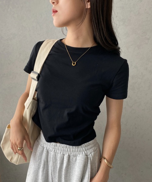 MYMOOD.(マイムード)の「サイドシャーリングTシャツ(Tシャツ/カットソー・レディース・ホワイト/オートミール/ブラック/グレー・FREE)」の20枚目の写真