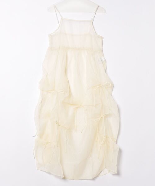 STYLEBLOCK(スタイルブロック)の「オーガンジーリボン付きキャミワンピース(ワンピース・レディース・ブラック/ホワイト系その他/グレー・M)」の2枚目の写真