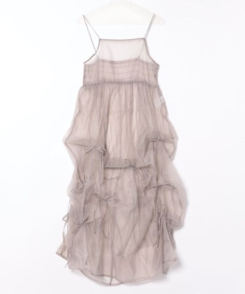 STYLEBLOCK(スタイルブロック)の「オーガンジーリボン付きキャミワンピース(ワンピース・レディース・ブラック/ホワイト系その他/グレー・M)」の3枚目の写真