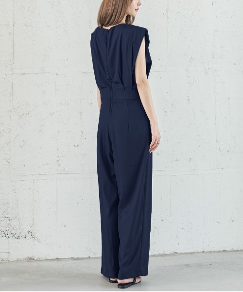 AMELY(エミリー)の「ノースリーブオールインワン(つなぎ/オールインワン・レディース・ブラック/ネイビー/モカ・M/L)」の9枚目の写真