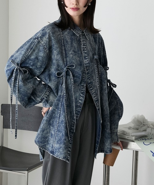 大幅お値下げ⭐️タグ付未使用⭐️フォクシー リブ袖 ジャケット定価13.8万 forksy.（フォルクシー）の「【forksy.】リボン付きケミカルビッグ