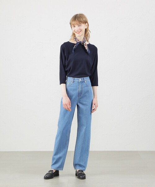 MACKINTOSH PHILOSOPHY（ﾏｯｷﾝﾄｯｼｭ ﾌｨﾛｿﾌｨｰ）の「ハウスチェックスカーフ 53×53（ストール/ショール・レディース・チャコールグレー/ベージュ/ダークネイビー・FREE）」の5枚目の写真