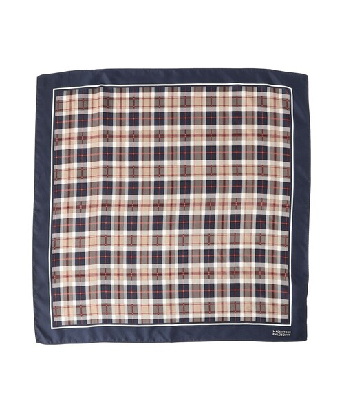 MACKINTOSH PHILOSOPHY（ﾏｯｷﾝﾄｯｼｭ ﾌｨﾛｿﾌｨｰ）の「ハウスチェックスカーフ 53×53（ストール/ショール・レディース・チャコールグレー/ベージュ/ダークネイビー・FREE）」の7枚目の写真