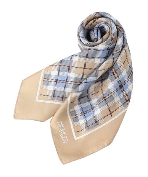 MACKINTOSH PHILOSOPHY（ﾏｯｷﾝﾄｯｼｭ ﾌｨﾛｿﾌｨｰ）の「ハウスチェックスカーフ 53×53（ストール/ショール・レディース・チャコールグレー/ベージュ/ダークネイビー・FREE）」の12枚目の写真