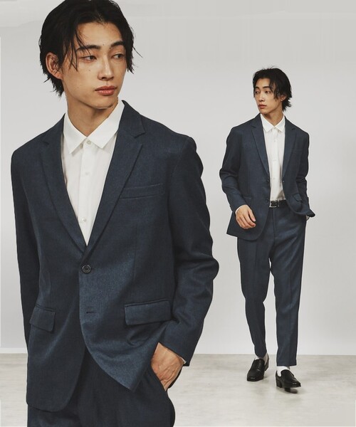 tk.TAKEO KIKUCHI（ティーケータケオキクチ）の「◆【上下2点セット】エステルサージセットアップ/ビジネス対応可（セットアップ・メンズ・チャコール/ブラック/ネイビー系5・01/02/03/04）」の3枚目の写真