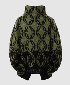 Argyle melange V-neck knit / アーガイルメランジVネックニット 