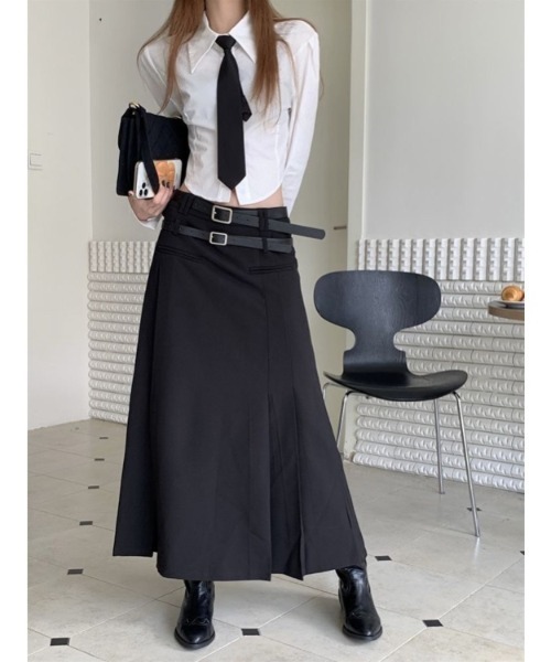 LADY LIKE(レディライク)の「2点セット ネクタイ付きショートブラウス(シャツ/ブラウス・レディース・ホワイト/ブルー・M)」の4枚目の写真