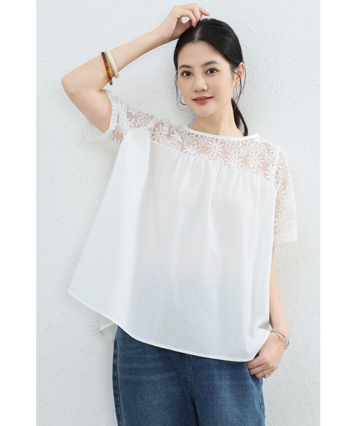 セール】チュニック ブラウス 夏 トップス 半袖 レディース T