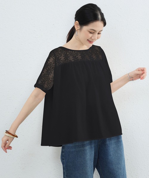 セール】チュニック ブラウス 夏 トップス 半袖 レディース T