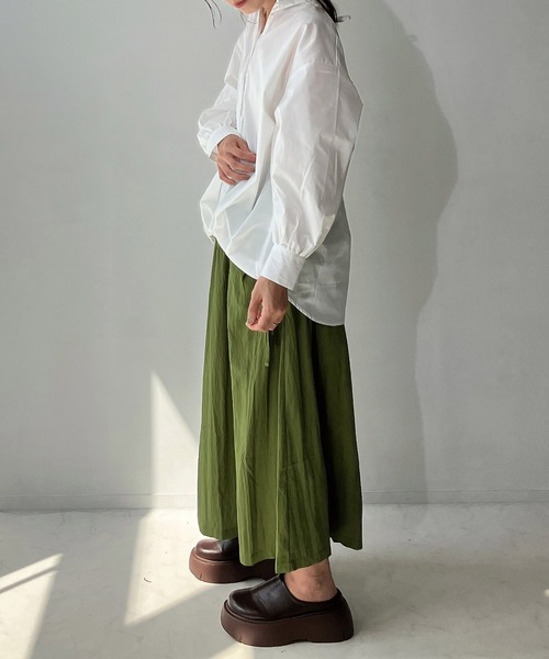 AS KNOW AS plus（アズノゥアズプラス）の「◇ダブルポケット付き ドロストスカート（スカート・レディース・ブラック系/グレー系/ブラック/カーキ・FREE）」の21枚目の写真