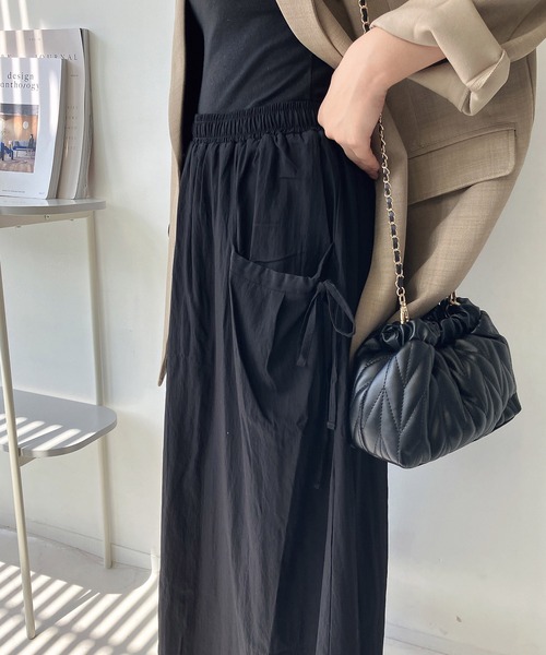 AS KNOW AS plus（アズノゥアズプラス）の「◇ダブルポケット付き ドロストスカート（スカート・レディース・ブラック系/グレー系/ブラック/カーキ・FREE）」の15枚目の写真