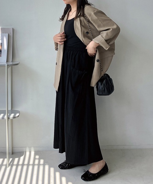 AS KNOW AS plus（アズノゥアズプラス）の「◇ダブルポケット付き ドロストスカート（スカート・レディース・ブラック系/グレー系/ブラック/カーキ・FREE）」の18枚目の写真