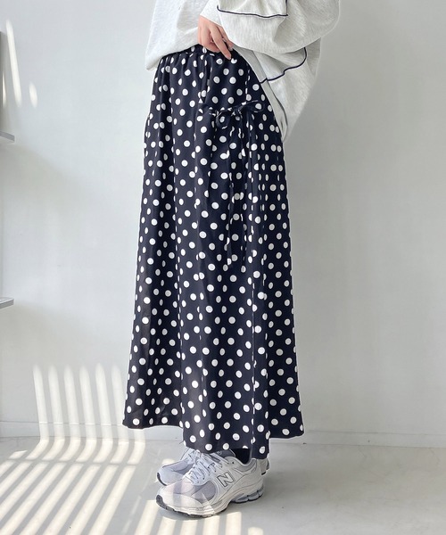 AS KNOW AS plus（アズノゥアズプラス）の「◇ダブルポケット付き ドロストスカート（スカート・レディース・ブラック系/グレー系/ブラック/カーキ・FREE）」の6枚目の写真