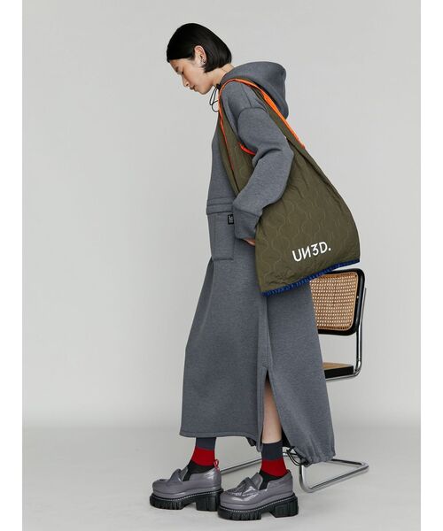 UN3D.(アンスリード)の「QUILTING TOTE / キルティングトート(トートバッグ・レディース・グレー/ブラック/カーキ・FREE)」の22枚目の写真