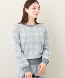 MK MICHEL KLEIN | 2024AW/グレンチェックジャガードニット/洗える(ニット/セーター)