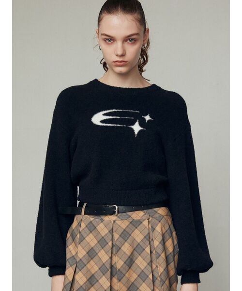 EMODA（エモダ）の「ジャガードシャギーニット（ニット/セーター・レディース・ピンク/ホワイト/ブルー/ブラック・FREE）」の5枚目の写真