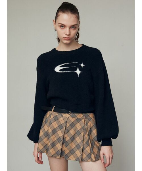 EMODA（エモダ）の「ジャガードシャギーニット（ニット/セーター・レディース・ピンク/ホワイト/ブルー/ブラック・FREE）」の6枚目の写真