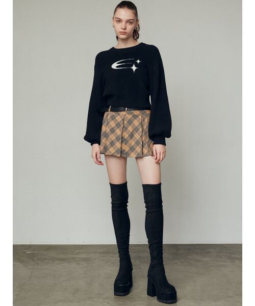 EMODA（エモダ）の「ジャガードシャギーニット（ニット/セーター・レディース・ピンク/ホワイト/ブルー/ブラック・FREE）」の8枚目の写真