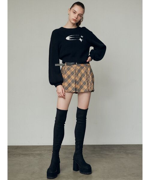 EMODA（エモダ）の「ジャガードシャギーニット（ニット/セーター・レディース・ピンク/ホワイト/ブルー/ブラック・FREE）」の9枚目の写真