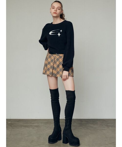 EMODA（エモダ）の「ジャガードシャギーニット（ニット/セーター・レディース・ピンク/ホワイト/ブルー/ブラック・FREE）」の10枚目の写真