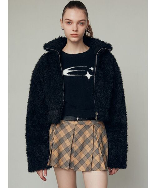 EMODA（エモダ）の「ジャガードシャギーニット（ニット/セーター・レディース・ピンク/ホワイト/ブルー/ブラック・FREE）」の11枚目の写真