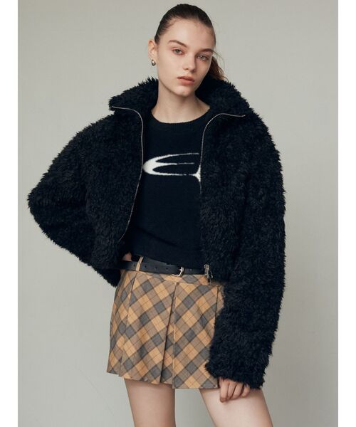 EMODA（エモダ）の「ジャガードシャギーニット（ニット/セーター・レディース・ピンク/ホワイト/ブルー/ブラック・FREE）」の12枚目の写真