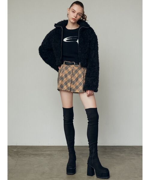 EMODA（エモダ）の「ジャガードシャギーニット（ニット/セーター・レディース・ピンク/ホワイト/ブルー/ブラック・FREE）」の14枚目の写真