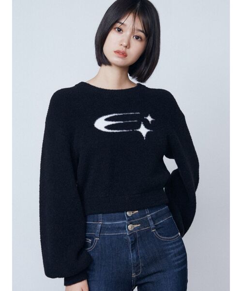 EMODA（エモダ）の「ジャガードシャギーニット（ニット/セーター・レディース・ピンク/ホワイト/ブルー/ブラック・FREE）」の19枚目の写真