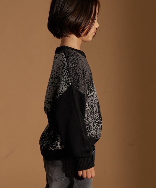 PAIRMANON STREET（ペアマノンストリート）の「【PAIRMANON STREET】グラデーション ジャガード  ニット プルオーバー（ニット/セーター・キッズ・ブラウン/ブルー/ブラック・S/M/L）」の6枚目の写真