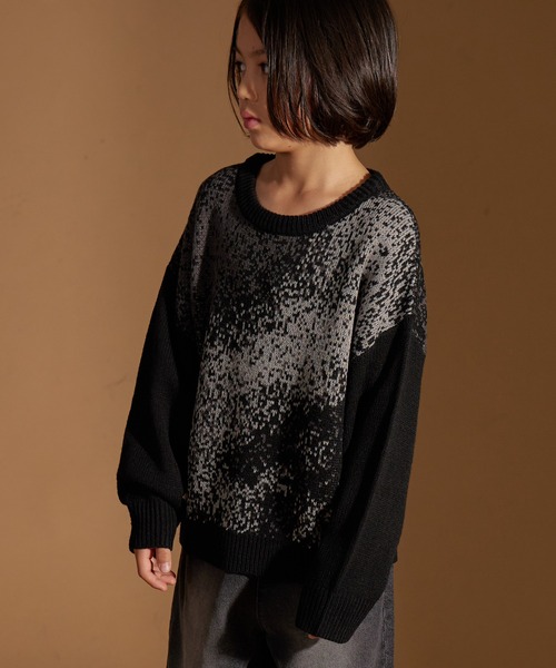 PAIRMANON STREET（ペアマノンストリート）の「【PAIRMANON STREET】グラデーション ジャガード  ニット プルオーバー（ニット/セーター・キッズ・ブラウン/ブルー/ブラック・S/M/L）」の7枚目の写真