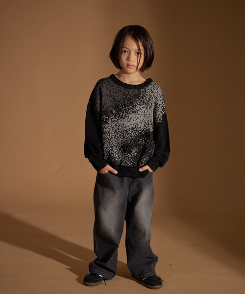 PAIRMANON STREET（ペアマノンストリート）の「【PAIRMANON STREET】グラデーション ジャガード  ニット プルオーバー（ニット/セーター・キッズ・ブラウン/ブルー/ブラック・S/M/L）」の9枚目の写真