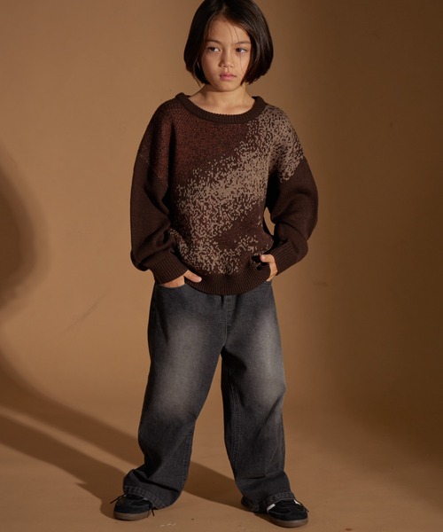 PAIRMANON STREET（ペアマノンストリート）の「【PAIRMANON STREET】グラデーション ジャガード  ニット プルオーバー（ニット/セーター・キッズ・ブラウン/ブルー/ブラック・S/M/L）」の11枚目の写真